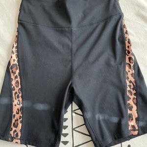Black and Cheetah biker shorts
